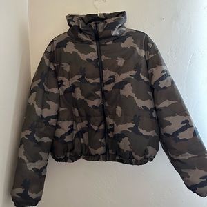 Camo Crop Puffer Jacket